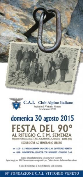 ... l´originale manifesto per la festa del 90° anniversario di fondazione della sezione C.A.I. di Vittorio Veneto ...